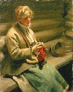 Anders Zorn Dalecarlian Girl Knitting. Cabbage Margit, France oil painting artist